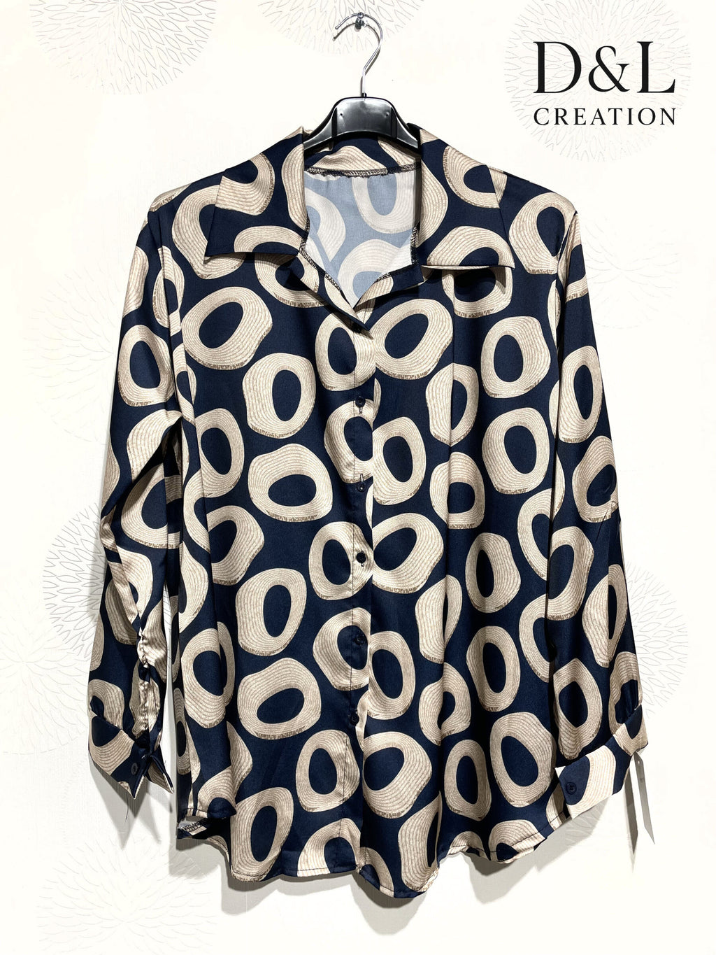Printed satin shirt sizes 38 to 48 i Plus Size