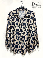 Printed satin shirt sizes 38 to 48 i Plus Size
