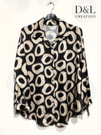 Printed satin shirt sizes 38 to 48 i Plus Size
