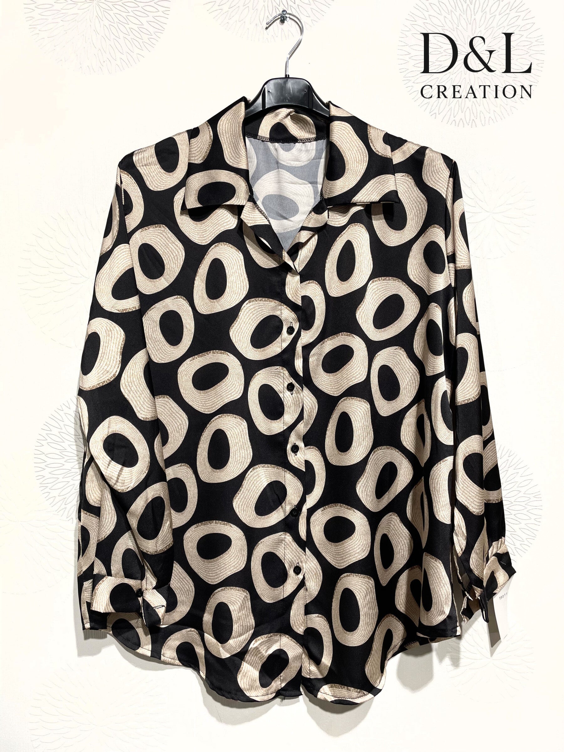 Printed satin shirt sizes 38 to 48 i Plus Size