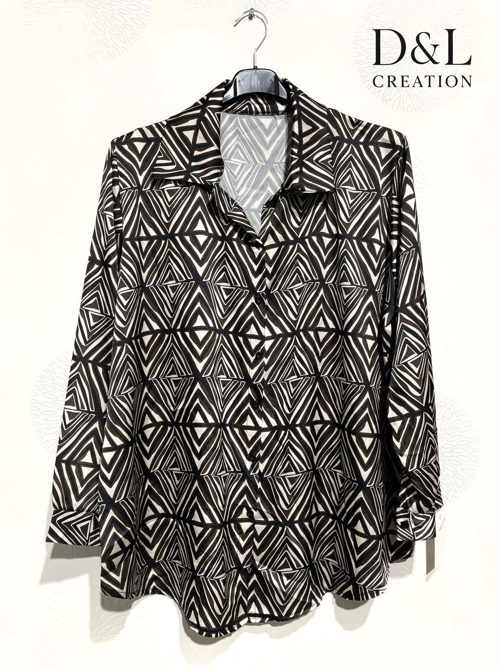 Printed satin shirt sizes 38 to 48 i Plus Size