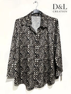 Printed satin shirt sizes 38 to 48 i Plus Size