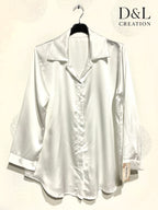 Solid satin shirt sizes 38 to 48 i Plus Size