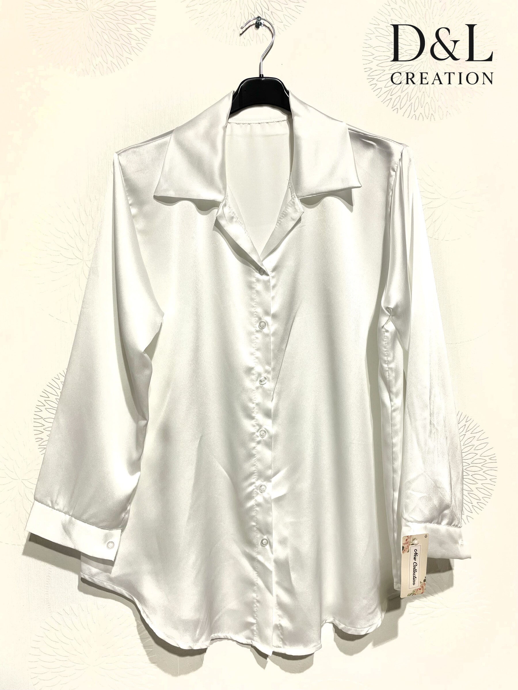 Solid satin shirt sizes 38 to 48 i Plus Size