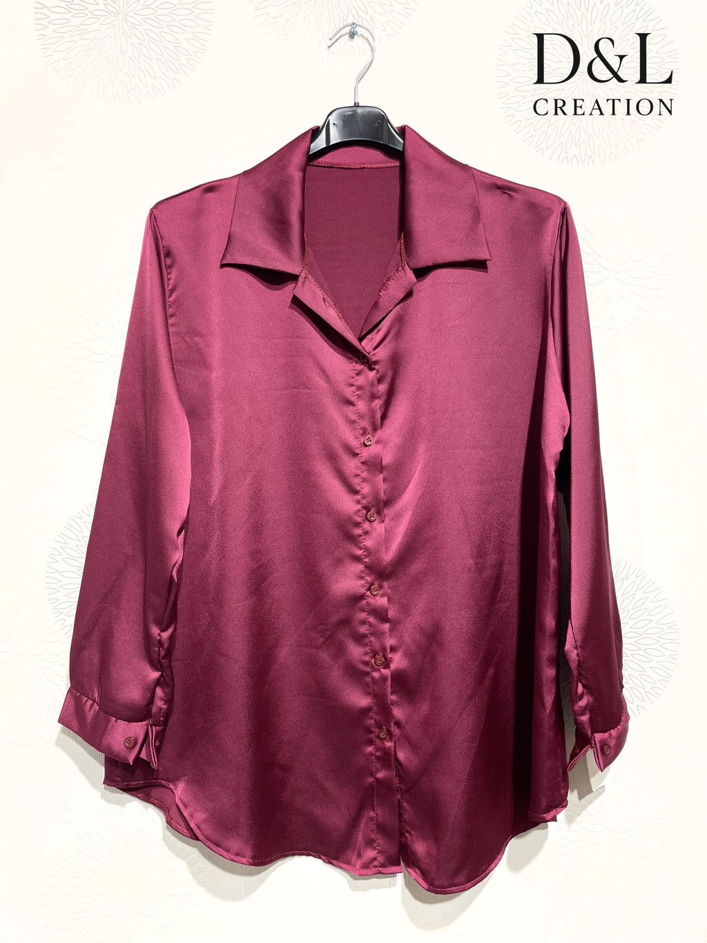 Solid satin shirt sizes 38 to 48 i Stor Storlek