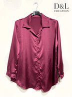Solid satin shirt sizes 38 to 48 i Stor Storlek