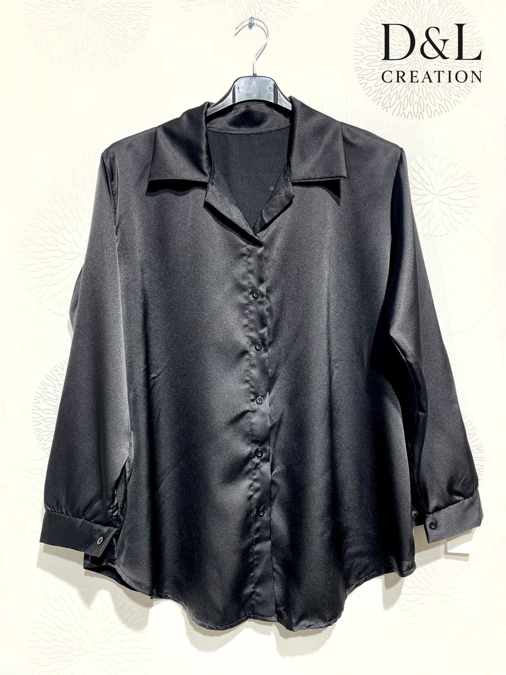 Solid satin shirt sizes 38 to 48 i Stor Storlek