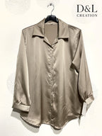 Solid satin shirt sizes 38 to 48 i Stor Storlek