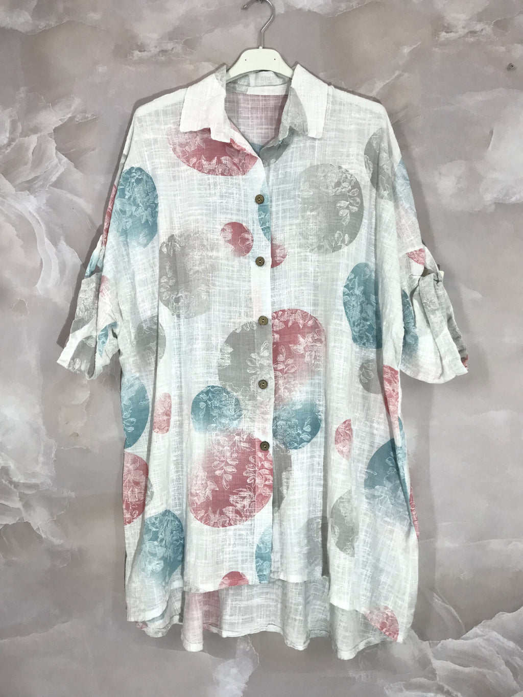 Plus Size Extra wide cotton shirt printed T40 to T58