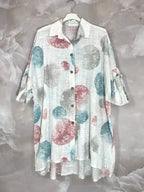 Plus Size Extra wide cotton shirt printed T40 to T58