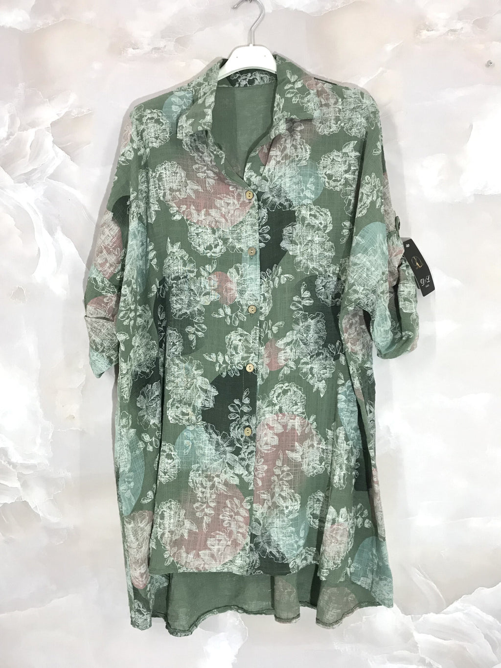 Plus Size Extra wide cotton shirt printed T40 to T58