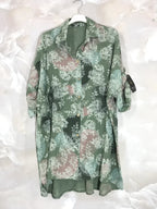 Plus Size Extra wide cotton shirt printed T40 to T58