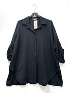 Flowy shirt with pleated back i Plus Size