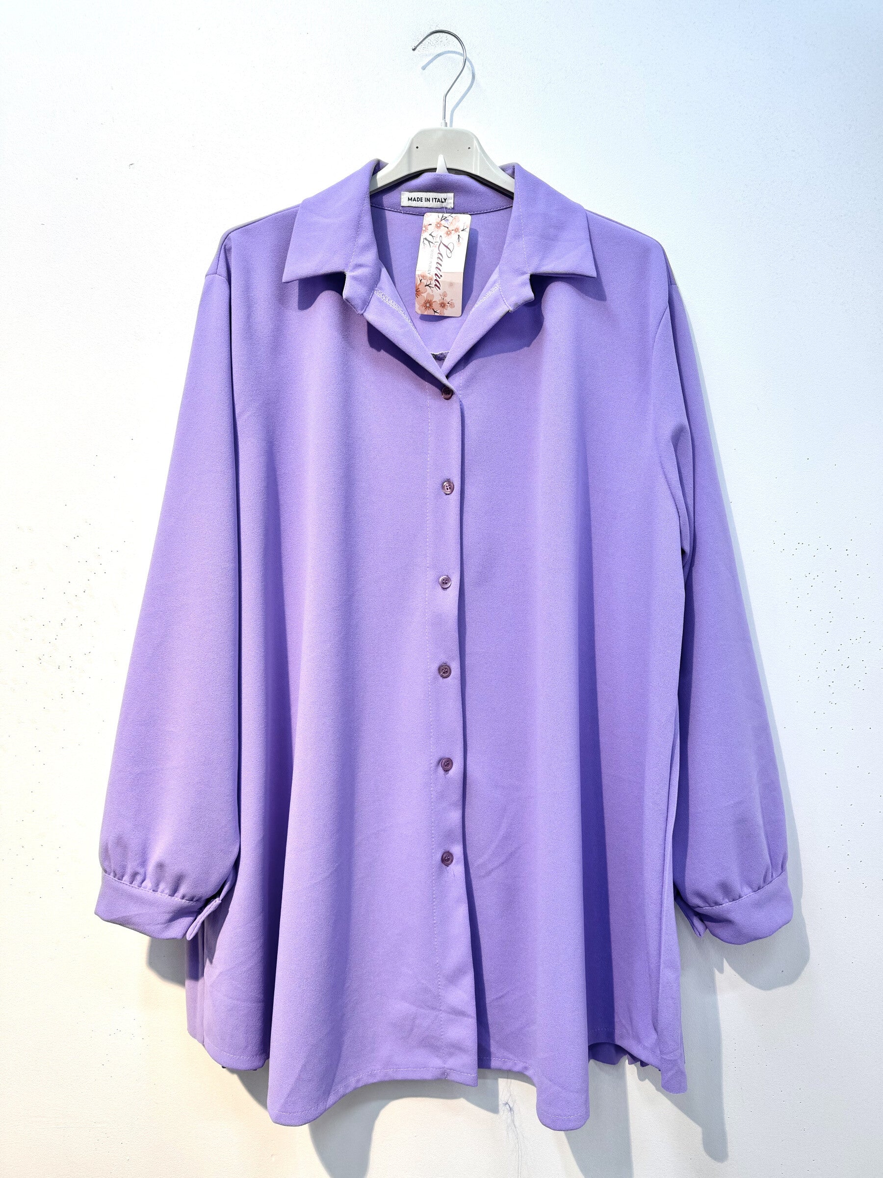 Plus Size Scuba crepe shirt with pleated back