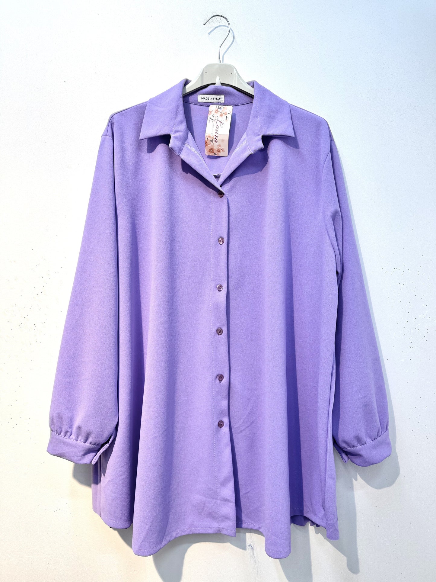Plus Size Scuba crepe shirt with pleated back