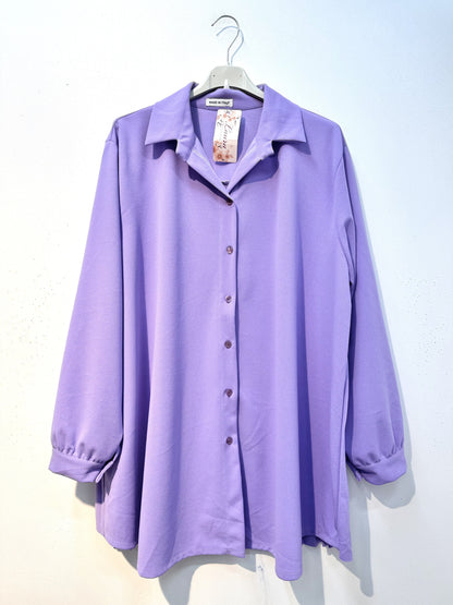 Plus Size Scuba crepe shirt with pleated back
