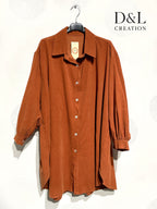 Plus size velvet shirt 100% cotton sizes T40 to T58 i Stor Storlek