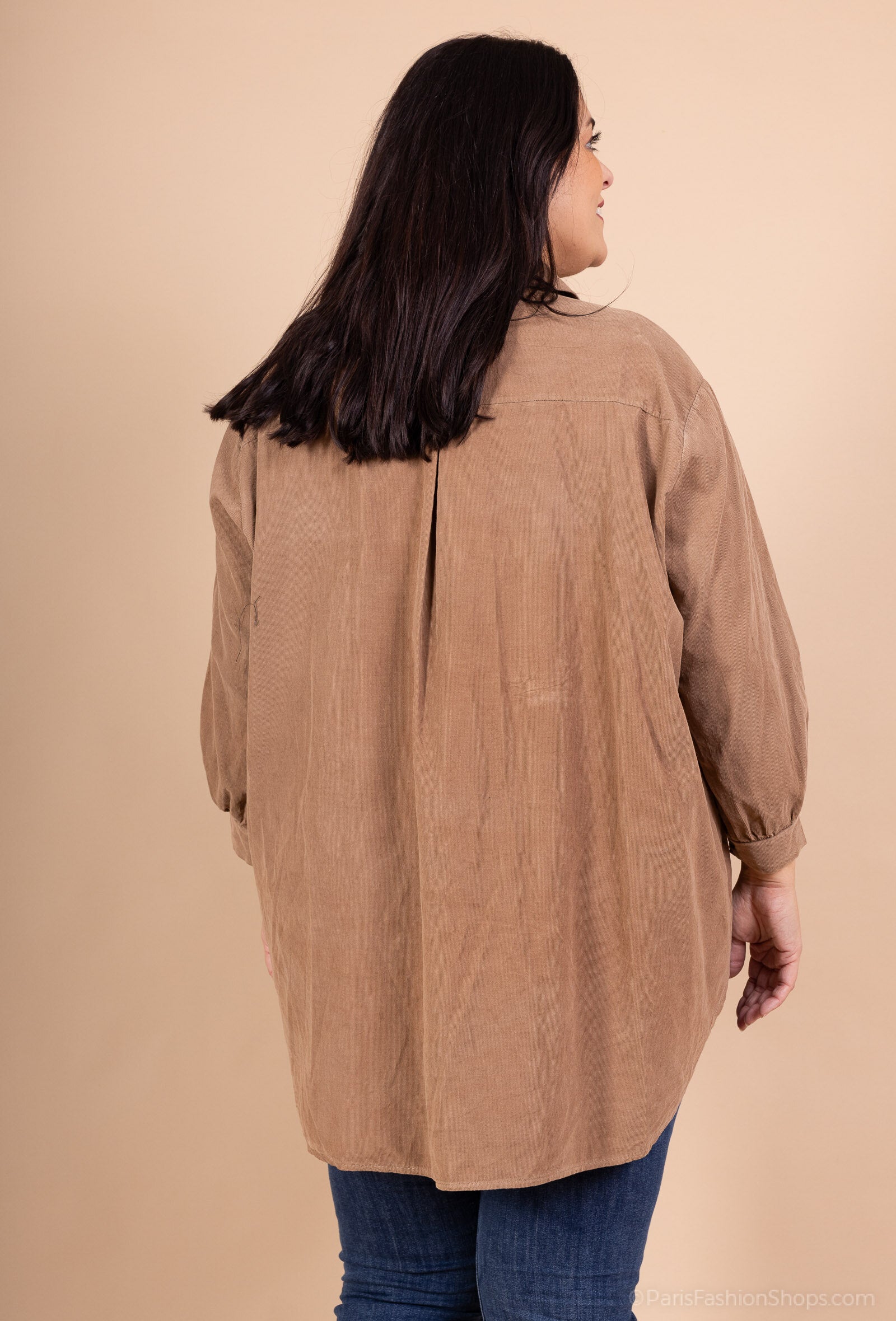 Plus size velvet shirt 100% cotton sizes T40 to T58 i Stor Storlek