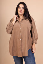Plus size velvet shirt 100% cotton sizes T40 to T58 i Stor Storlek