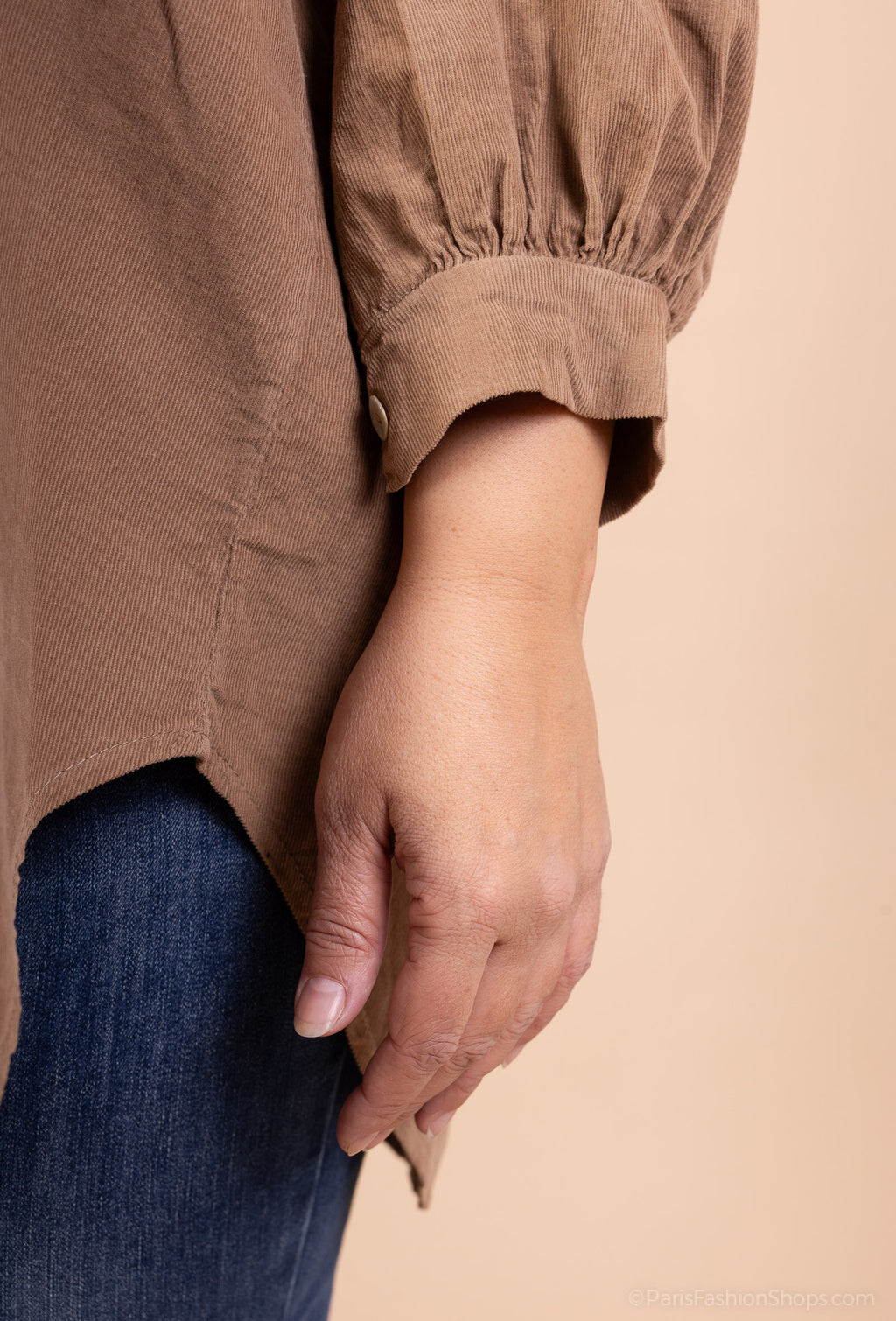 Plus size velvet shirt 100% cotton sizes T40 to T58 i Stor Storlek