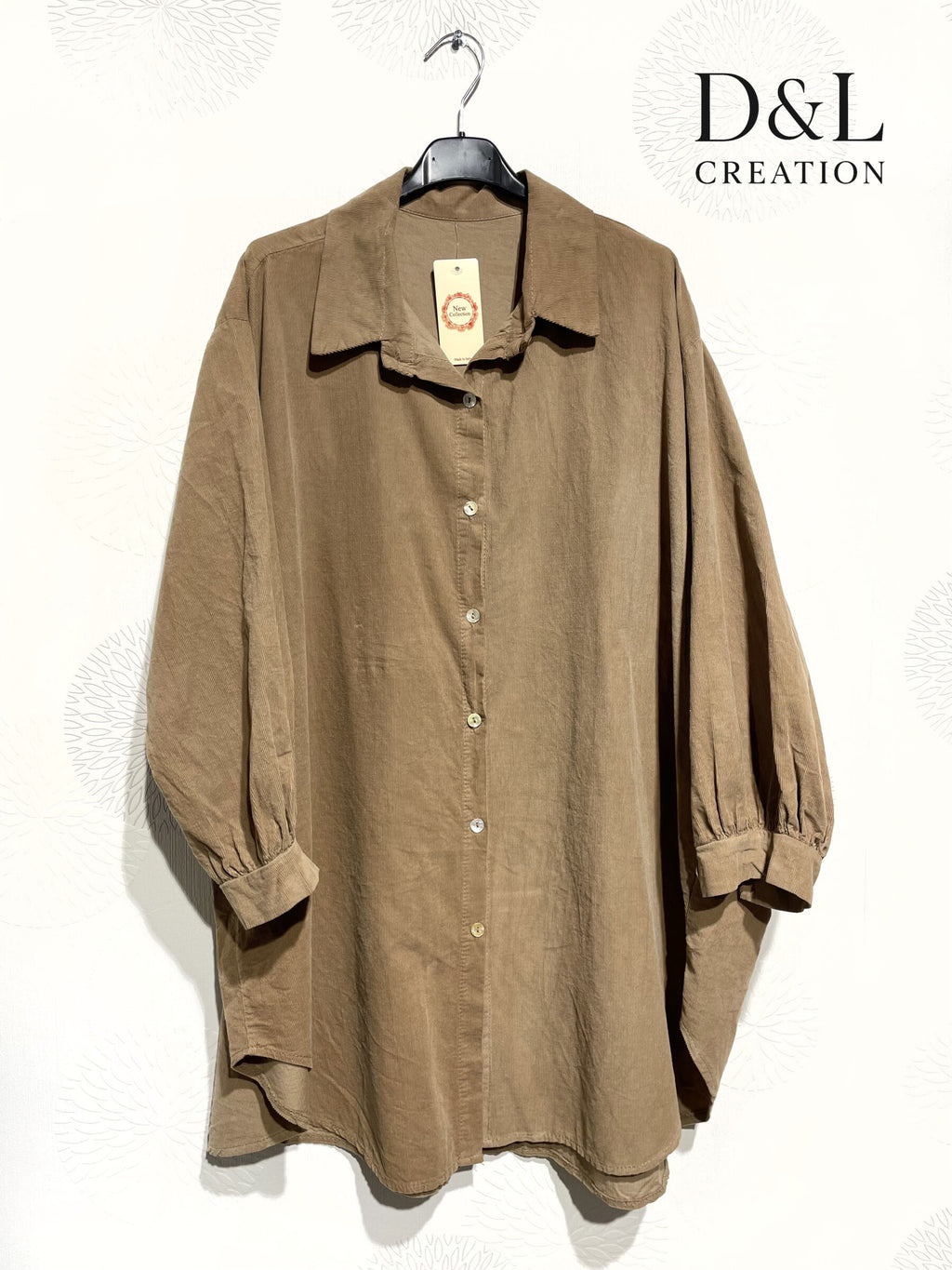 Plus size velvet shirt 100% cotton sizes T40 to T58 i Stor Storlek