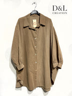 Plus size velvet shirt 100% cotton sizes T40 to T58 i Stor Storlek