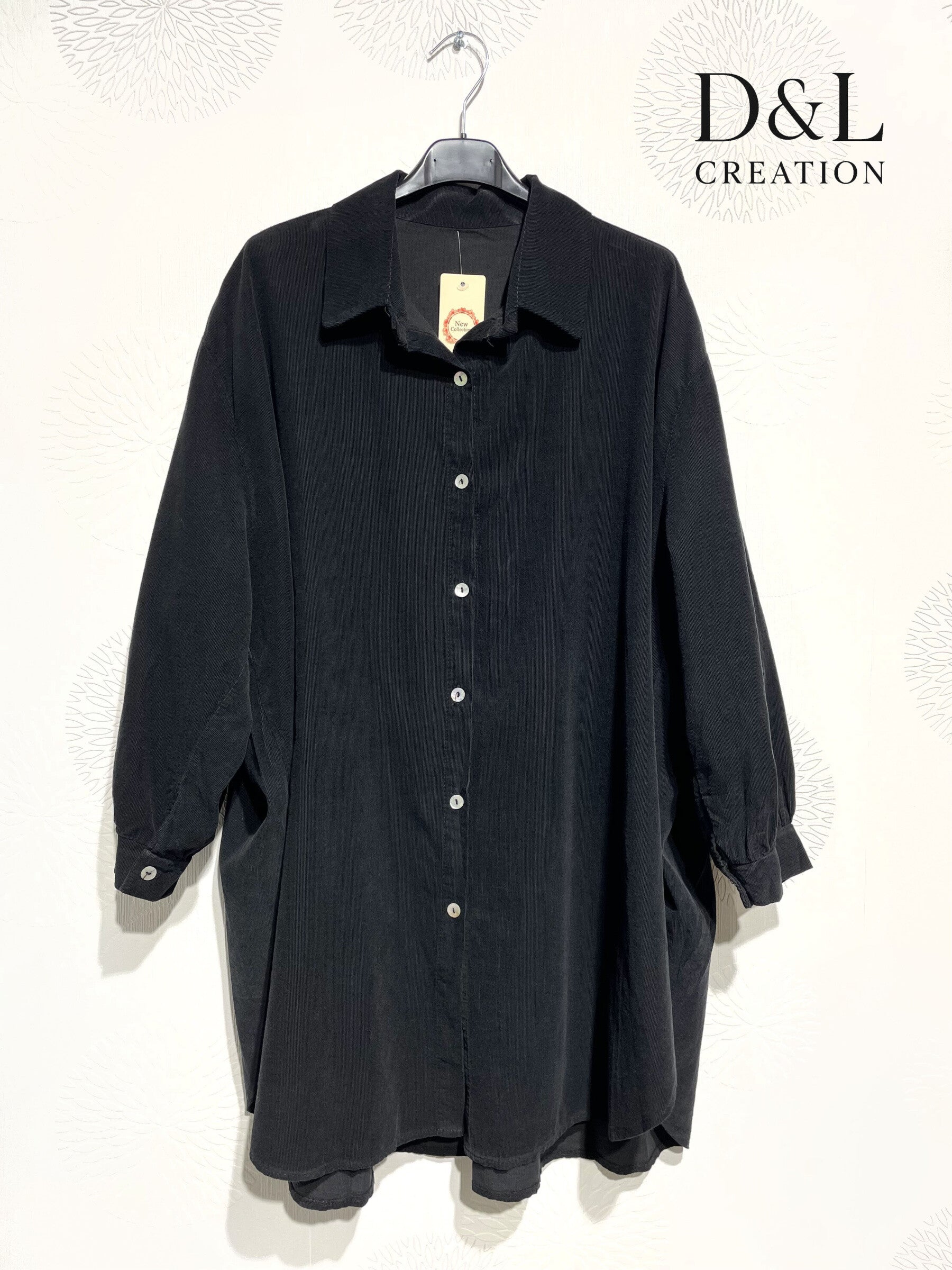 Plus size velvet shirt 100% cotton sizes T40 to T58 i Stor Storlek