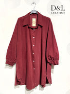 Plus size velvet shirt 100% cotton sizes T40 to T58 i Stor Storlek