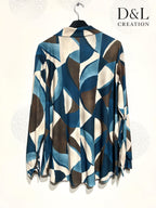 Ultra-stretch printed shirt i stora storlekar