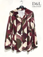 Ultra-stretch printed shirt i stora storlekar