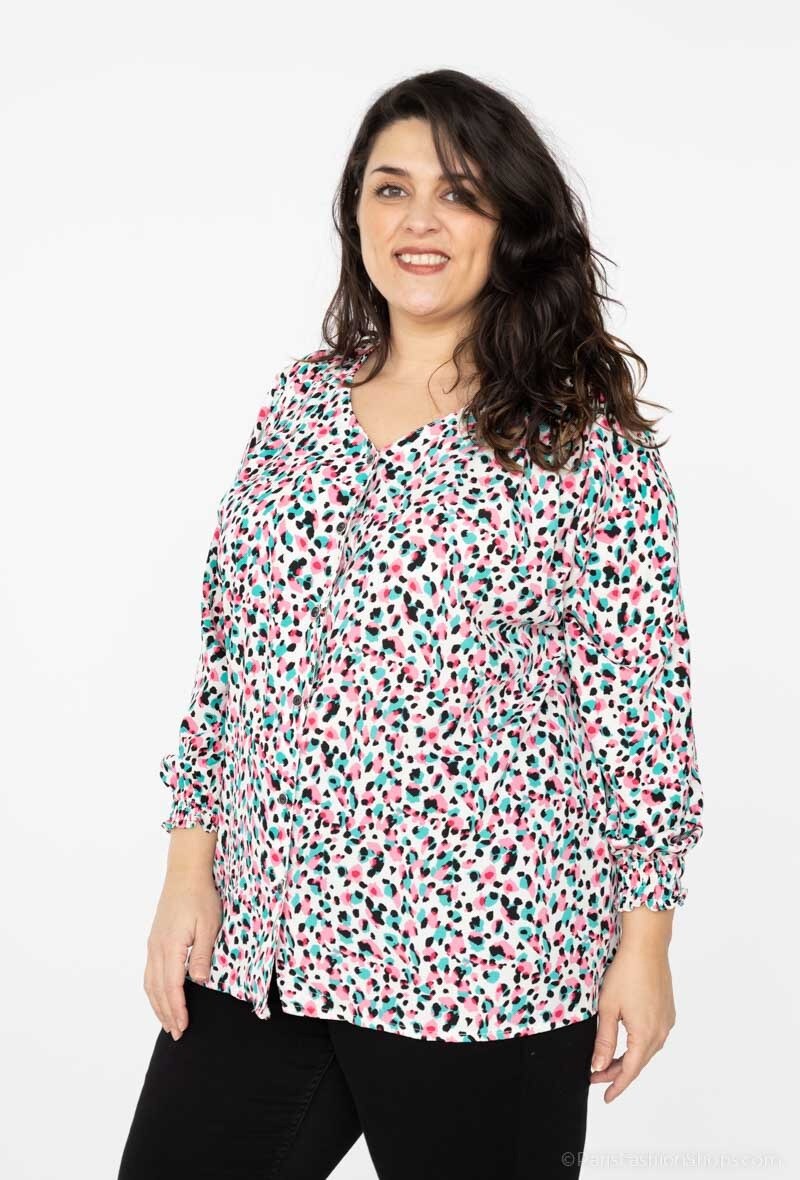 Plus Size Tryckt Skjorta