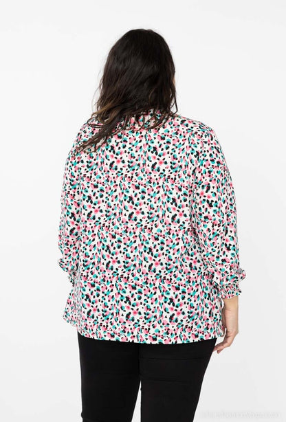 Plus Size Tryckt Skjorta