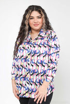 Plus Size Tryckta Skjortor