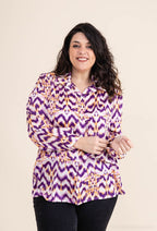 Plus Size Tryckt Skjorta