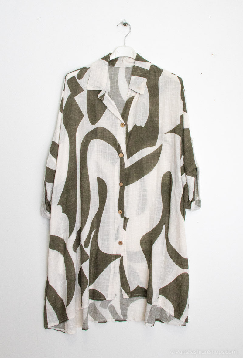 Plus Size Light Cotton printed shirt