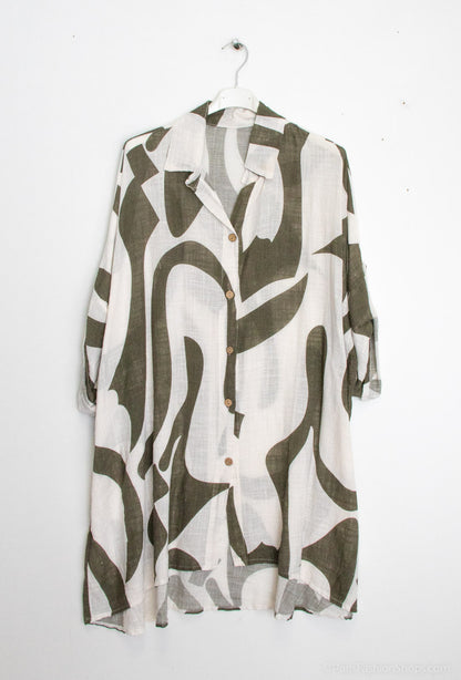 Plus Size Light Cotton printed shirt