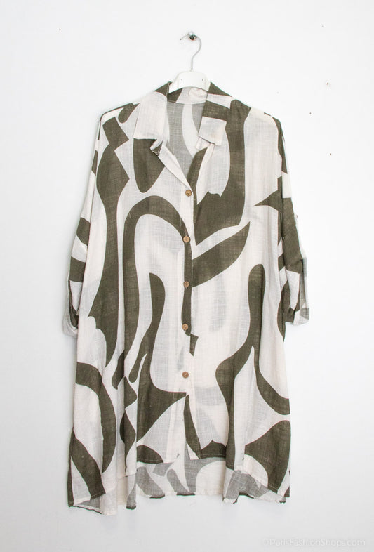 Plus Size Light Cotton printed shirt