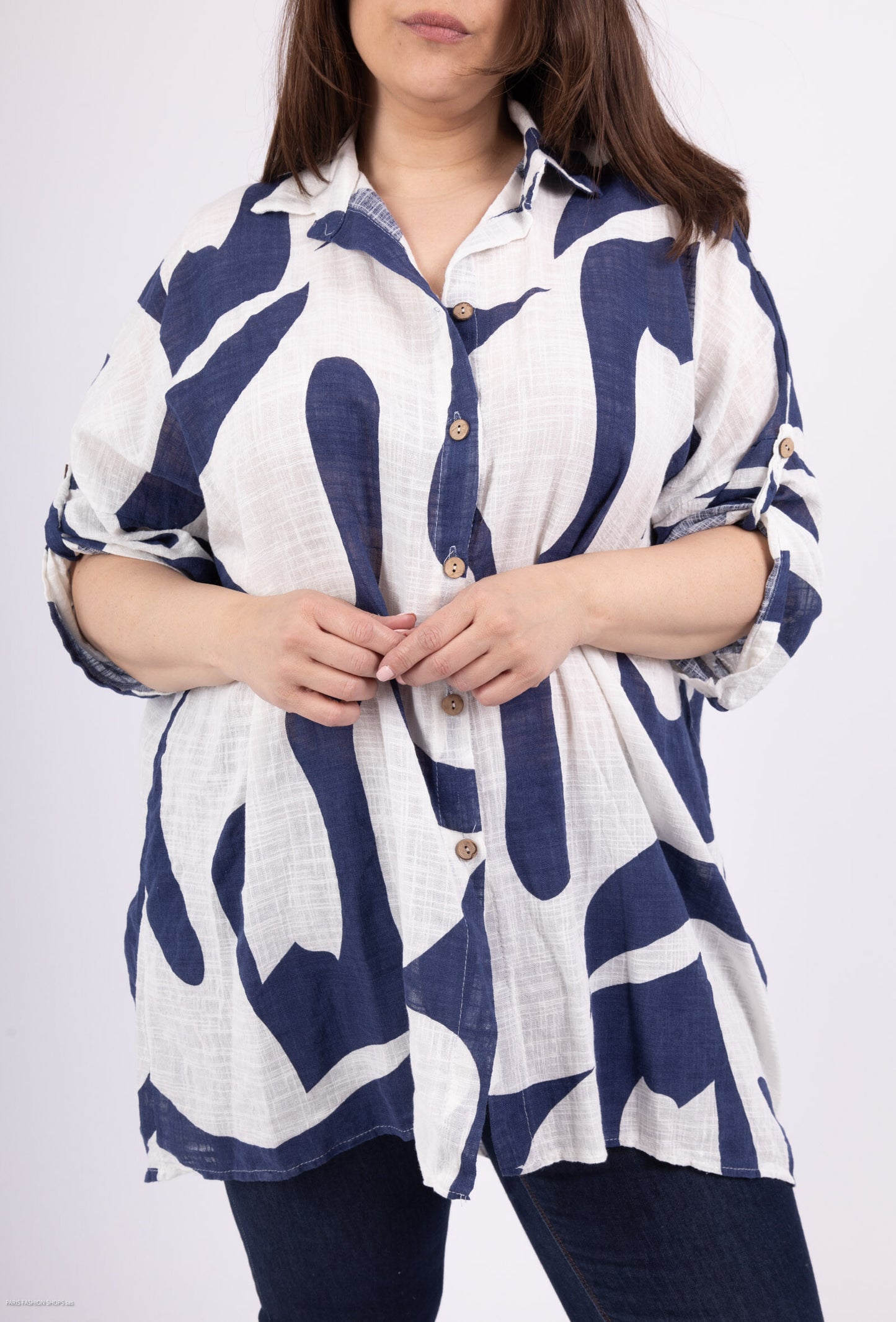 Plus Size Light Cotton printed shirt