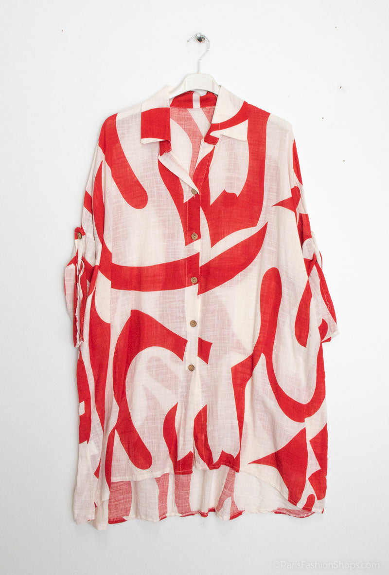 Plus Size Light Cotton printed shirt
