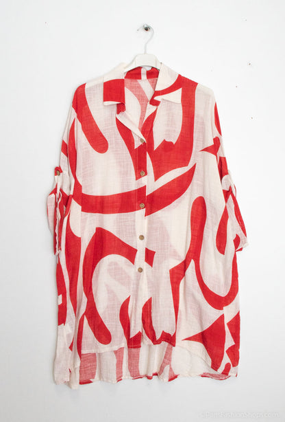 Plus Size Light Cotton printed shirt