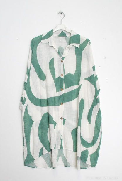 Plus Size Light Cotton printed shirt