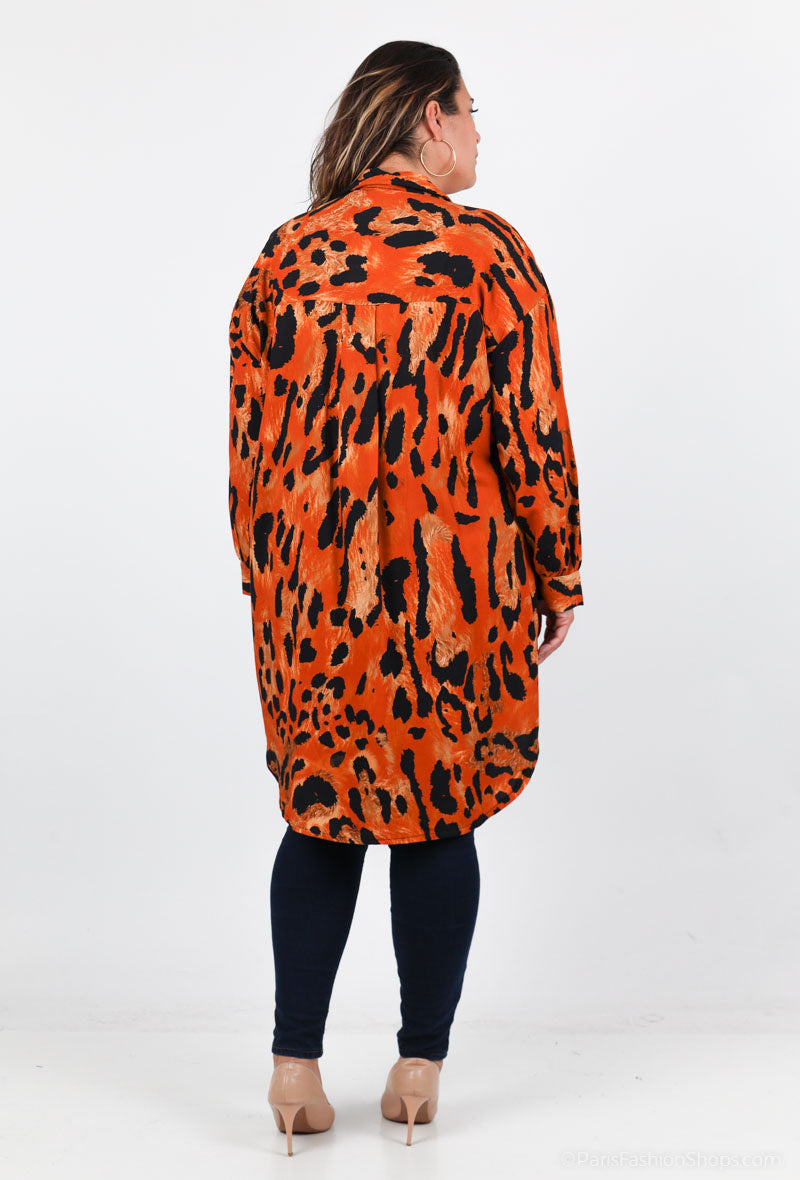 Plus Size Lång Skjorta