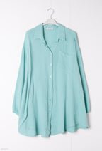 Plus Size Cotton gauze long shirt
