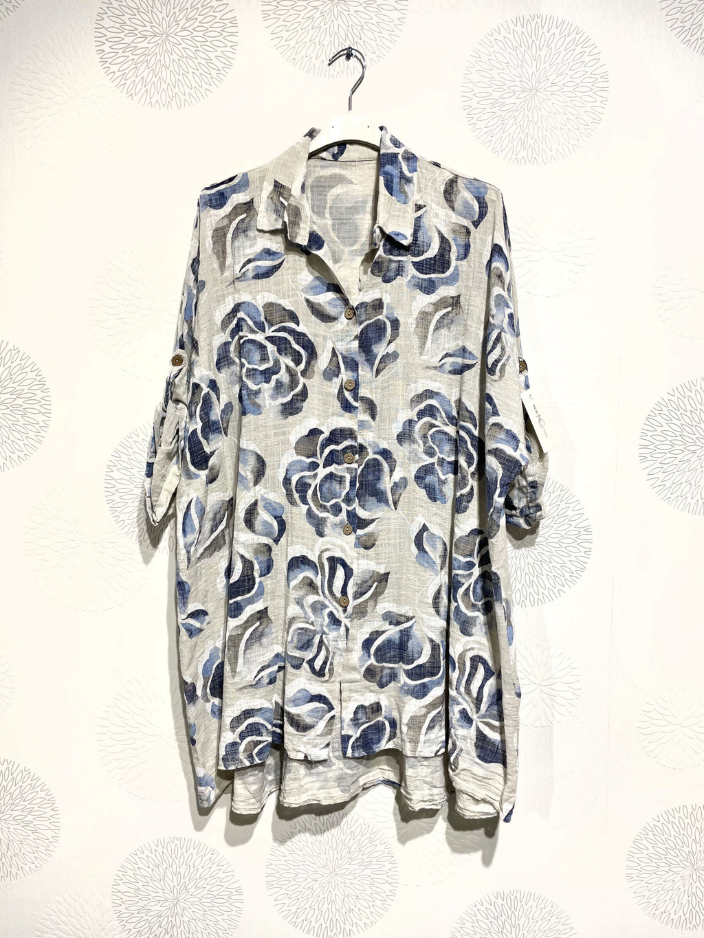 Plus Size Blommig Skjorta i Stort Storlek