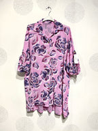 Plus Size Large large cotton shirt printed flowers T40 to T58