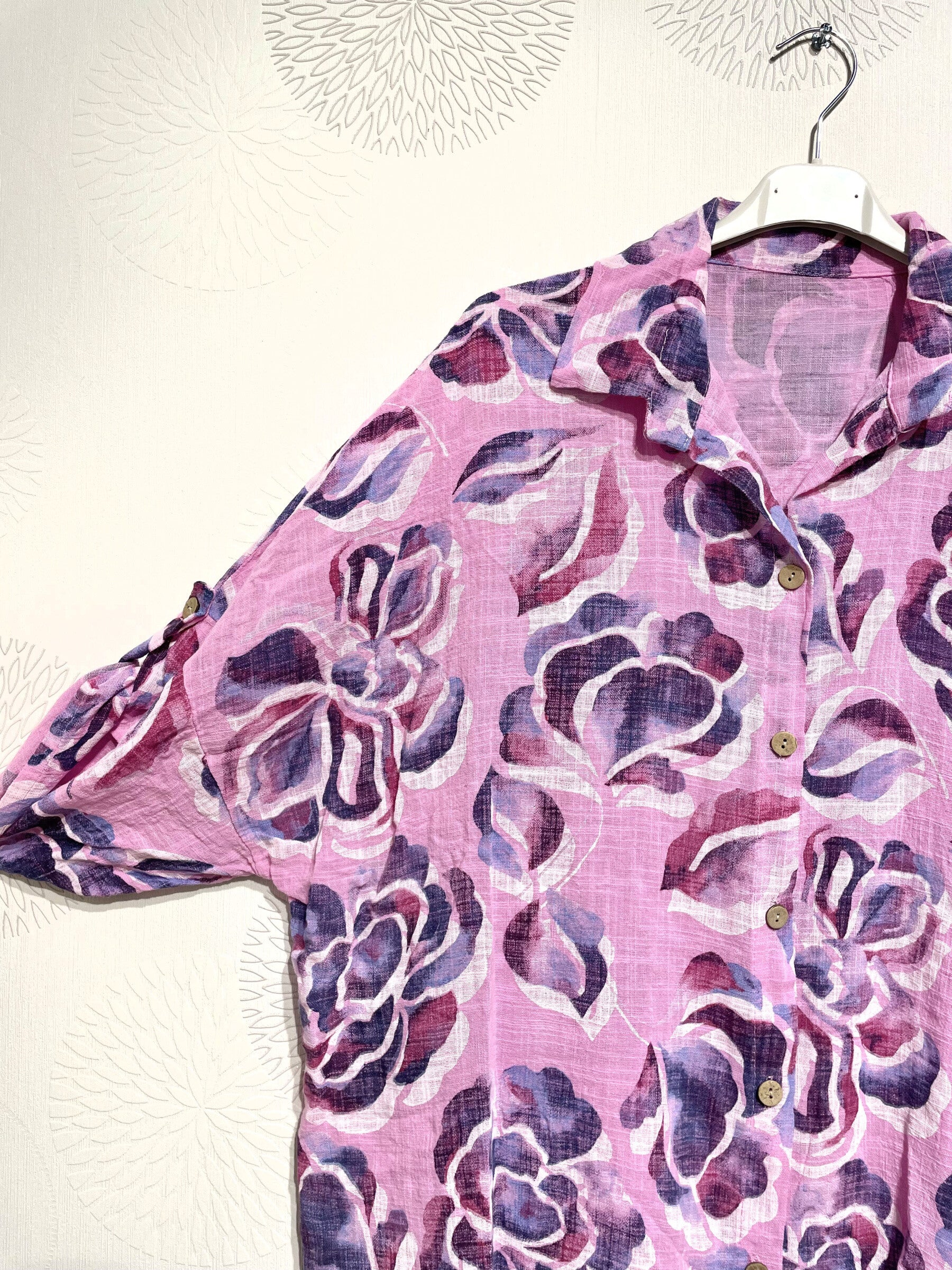Plus Size Blommig Skjorta i Stort Storlek