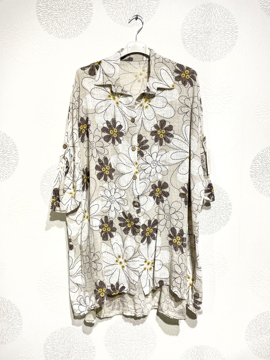 Plus Size Large Large Size Shirt in Marguerite T40 printed cotton to T58