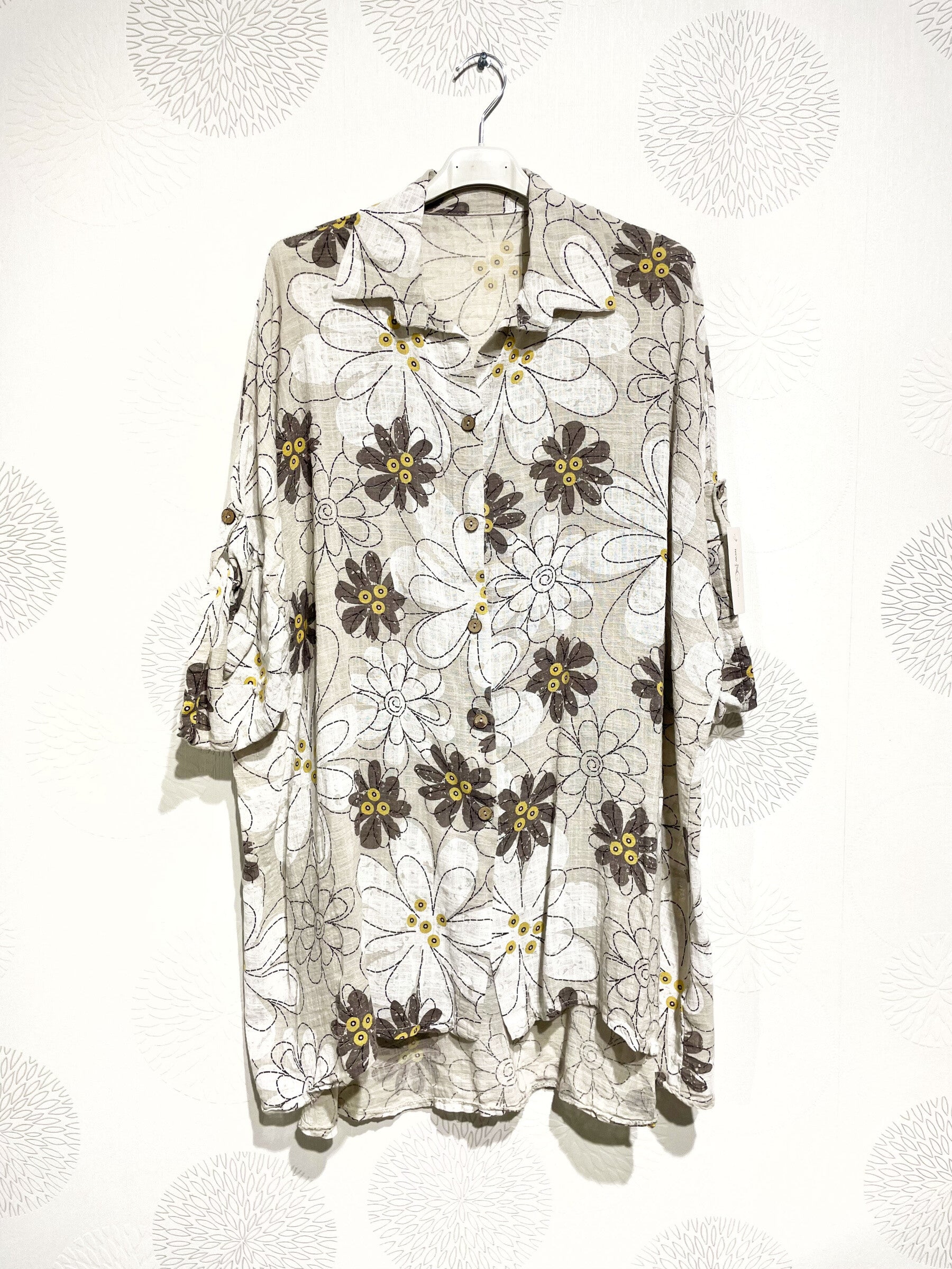 Plus Size Large Large Size Shirt in Marguerite T40 printed cotton to T58