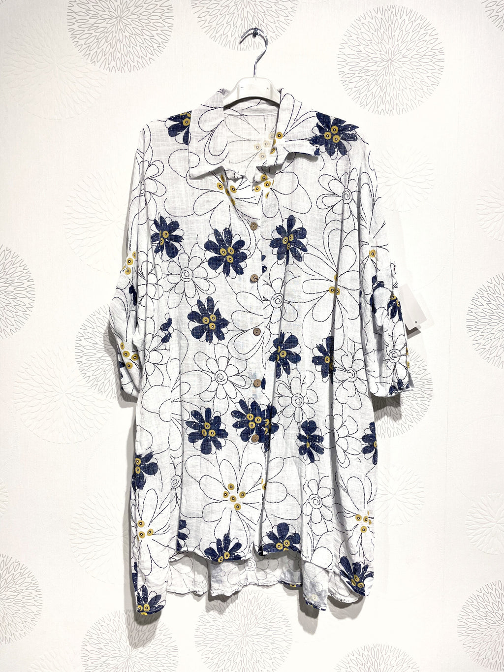 Plus Size Large Large Size Shirt in Marguerite T40 printed cotton to T58
