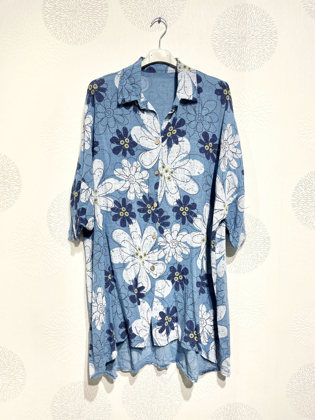 Plus Size Large Large Size Shirt in Marguerite T40 printed cotton to T58